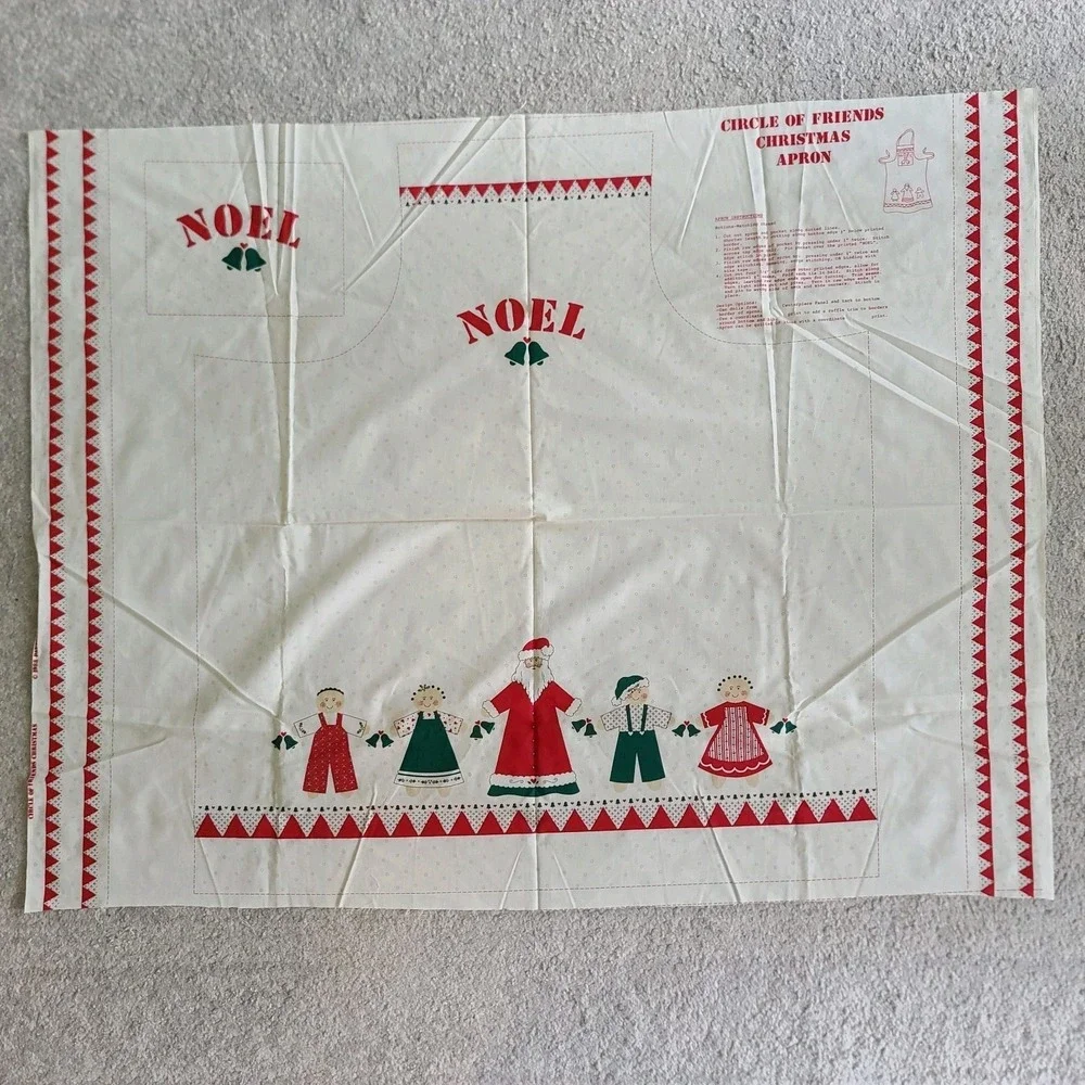 VALUE BUNDLE: 8 VTG Christmas Cut & Sew Panels Santa Nativity Apron Tree Stuff
